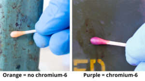 Example of chromium-6 test on paint