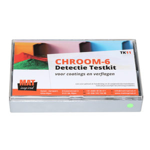 Met deze testkit kunt u testen of er chroom-6 aanwezig is in uw verflaag, coating of vloeistof.