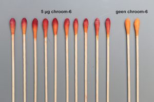 Verschil kleur teststaven chroom-6 test herkenning (Reproduceerbaarheid)
